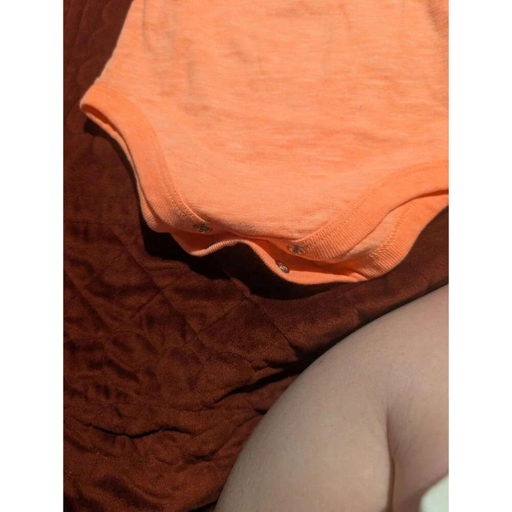 Garanimals Baby Onesie 3-6M Orange Graphic Short Sleeve - Free Shipping